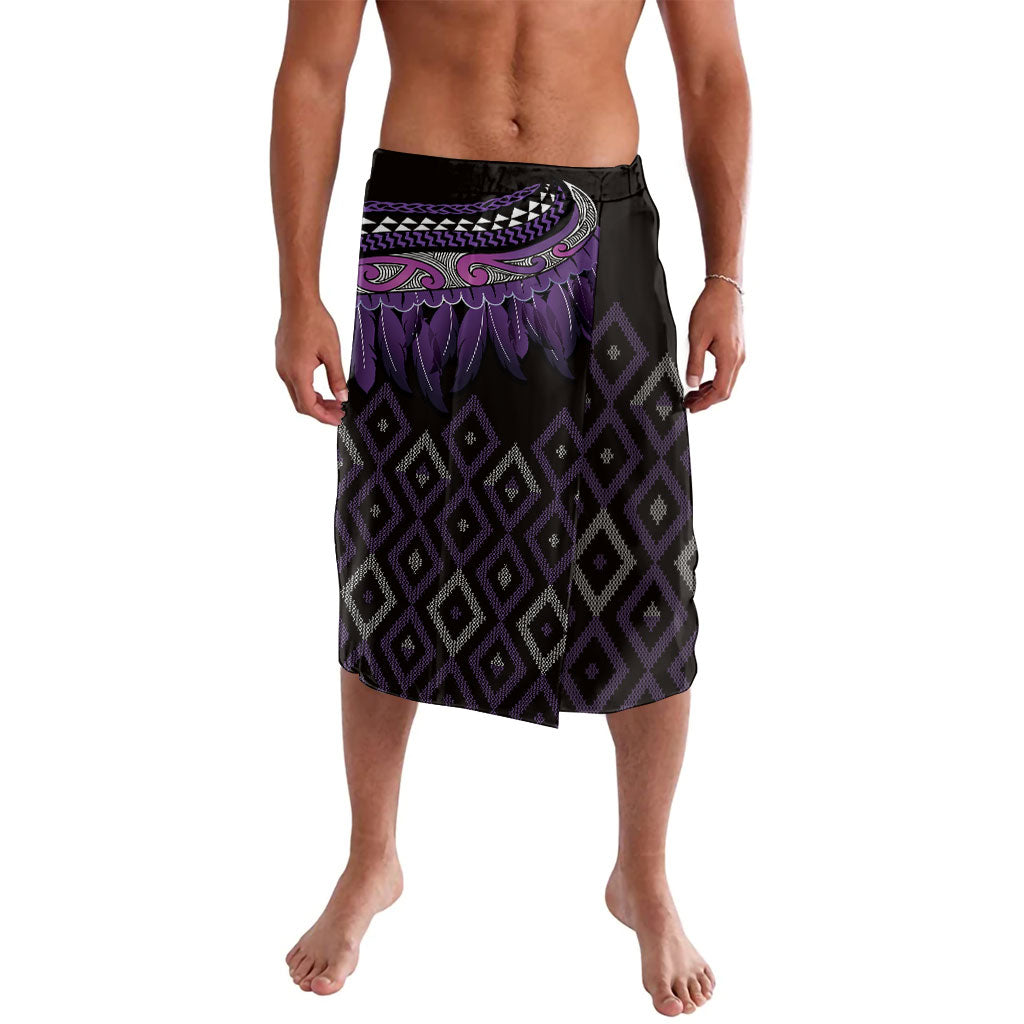Aotearoa Maori Ngati Porou Iwi Lavalava Korowai Tukutuku Kaokao Motifs LT7 Purple - Polynesian Pride