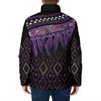 Aotearoa Maori Ngati Porou Iwi Padded Jacket Korowai Tukutuku Kaokao Motifs LT7 - Polynesian Pride