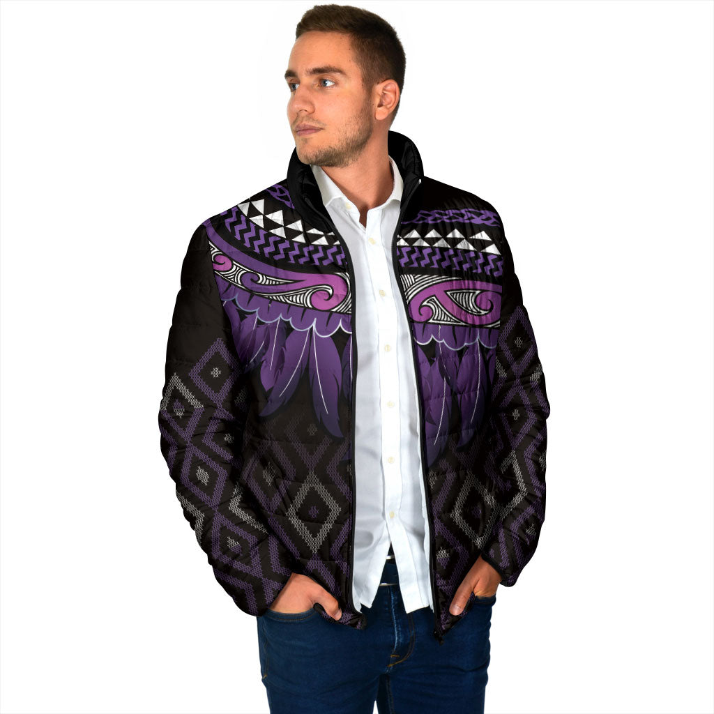 Aotearoa Maori Ngati Porou Iwi Padded Jacket Korowai Tukutuku Kaokao Motifs LT7 - Polynesian Pride