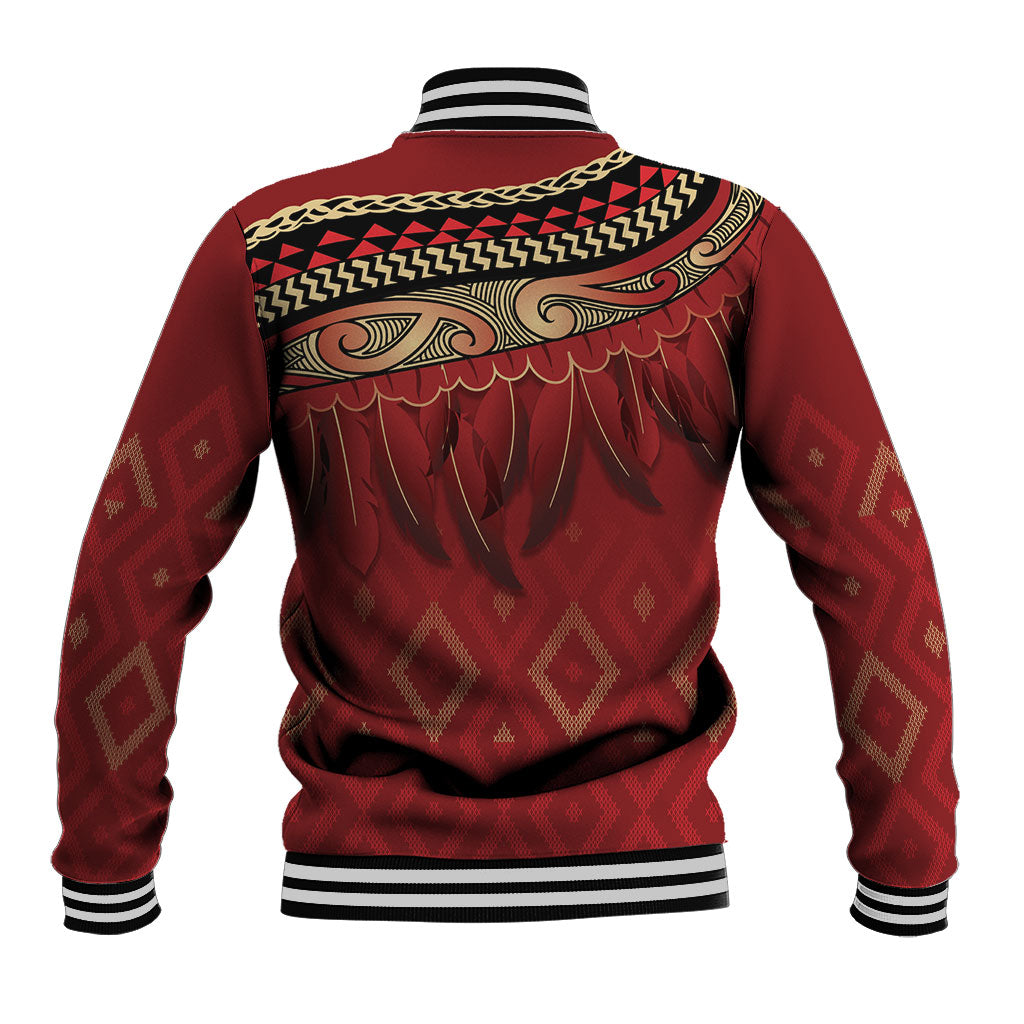 Aotearoa Maori Waikato Tainui Iwi Baseball Jacket Korowai Tukutuku Kaokao Motifs LT7 - Polynesian Pride