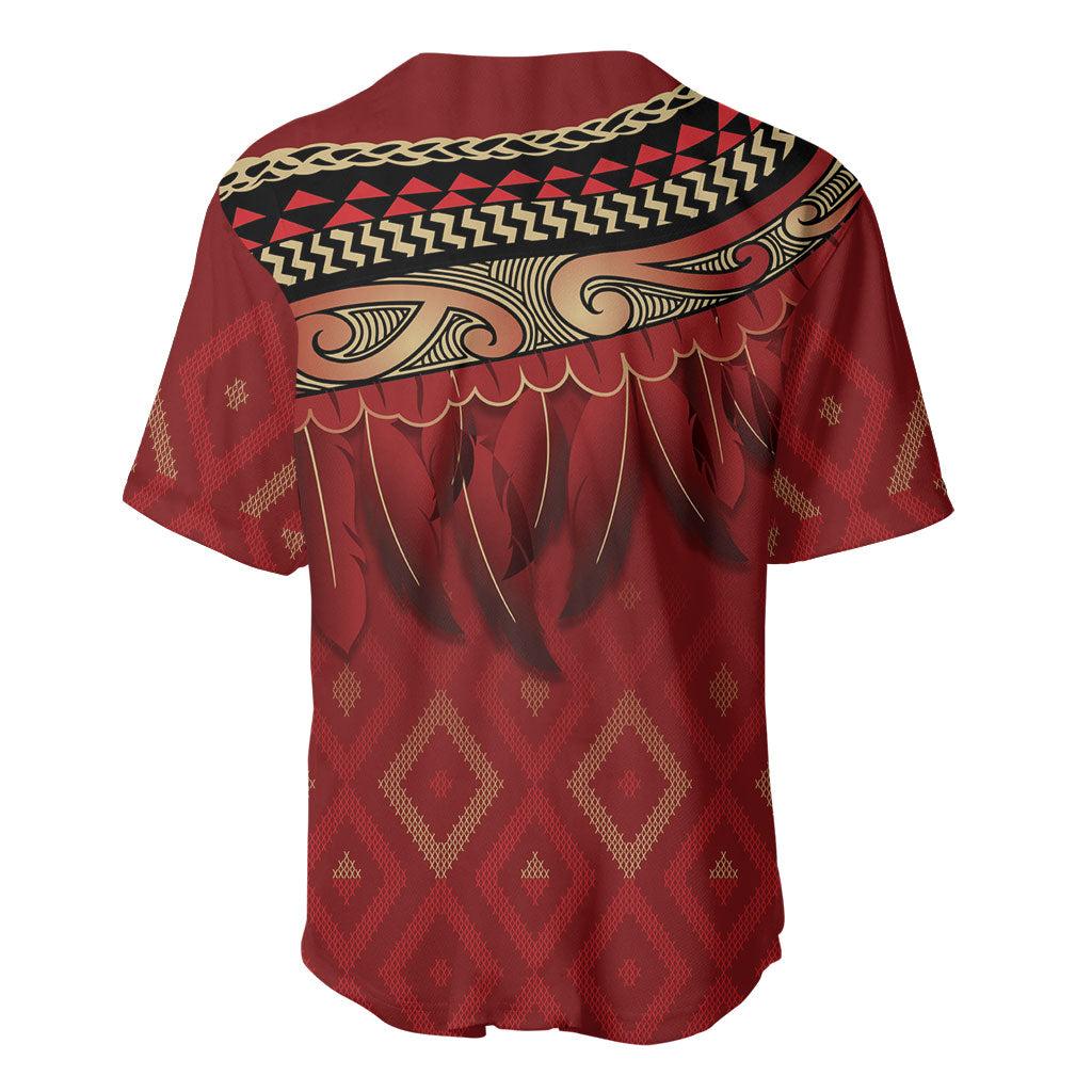 Aotearoa Maori Waikato Tainui Iwi Baseball Jersey Korowai Tukutuku Kaokao Motifs LT7 - Polynesian Pride
