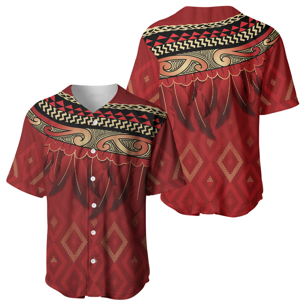 Aotearoa Maori Waikato Tainui Iwi Baseball Jersey Korowai Tukutuku Kaokao Motifs LT7 - Polynesian Pride