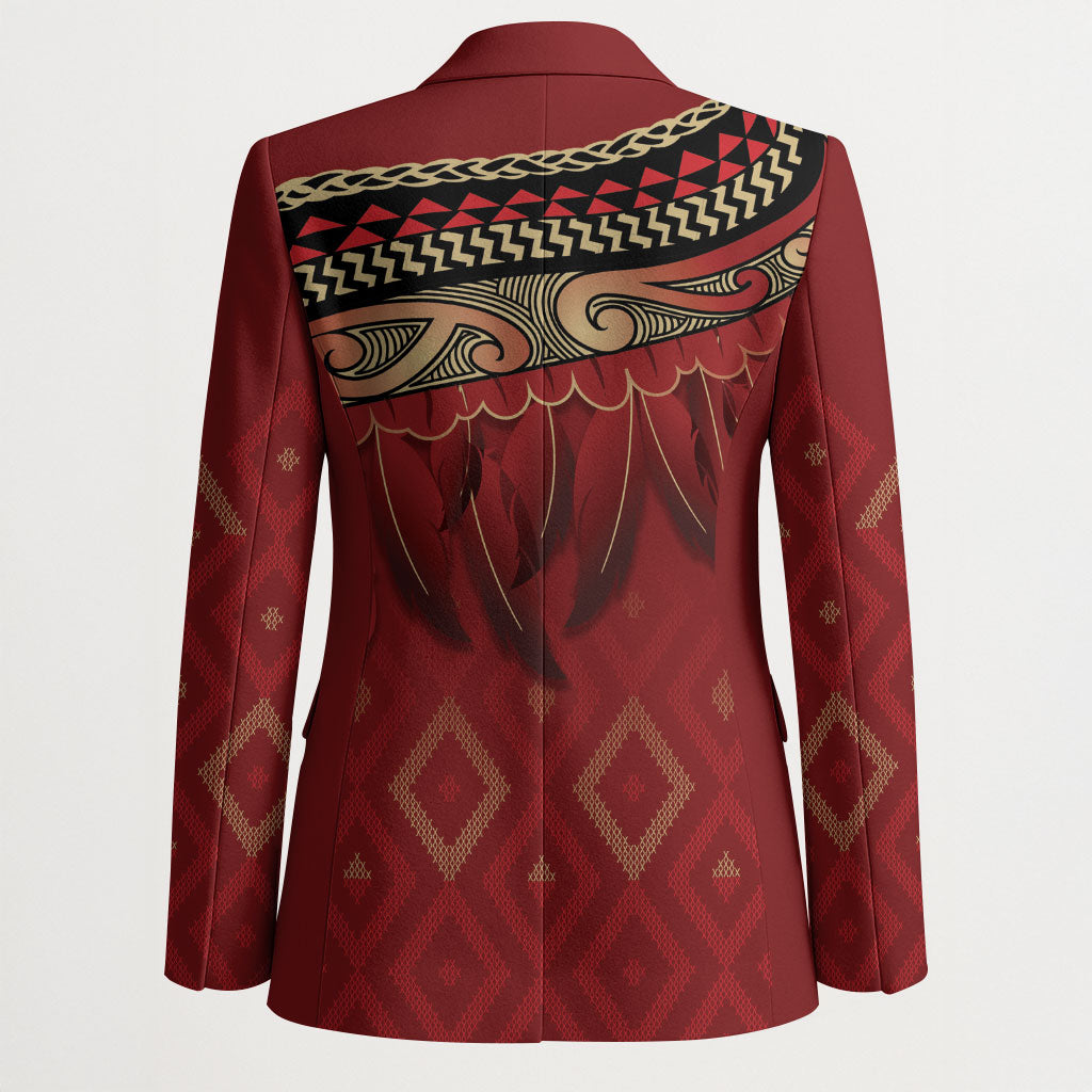 Aotearoa Maori Waikato Tainui Iwi Blazer Korowai Tukutuku Kaokao Motifs LT7 - Polynesian Pride