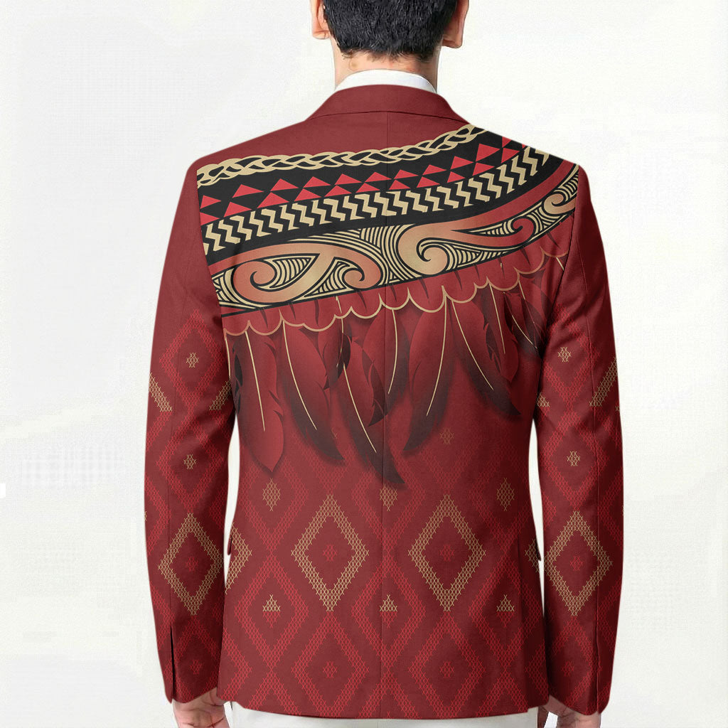 Aotearoa Maori Waikato Tainui Iwi Blazer Korowai Tukutuku Kaokao Motifs LT7 - Polynesian Pride