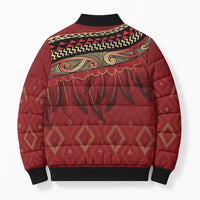 Aotearoa Maori Waikato Tainui Iwi Bomber Puffer Jacket Korowai Tukutuku Kaokao Motifs LT7 - Polynesian Pride