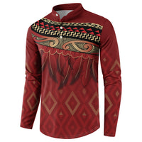 Aotearoa Maori Waikato Tainui Iwi Button Sweatshirt Korowai Tukutuku Kaokao Motifs LT7 - Polynesian Pride