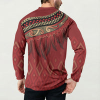 Aotearoa Maori Waikato Tainui Iwi Button Sweatshirt Korowai Tukutuku Kaokao Motifs LT7 - Polynesian Pride