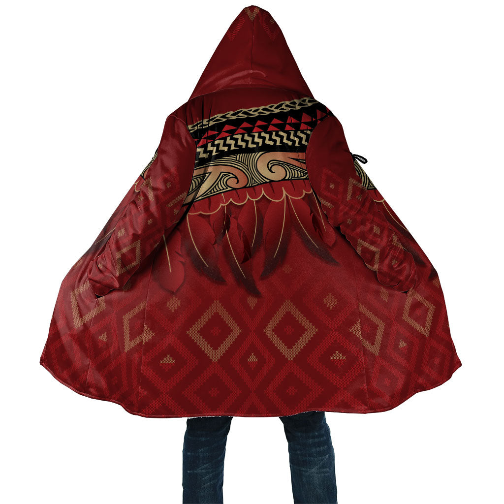 Aotearoa Maori Waikato Tainui Iwi Cloak Korowai Tukutuku Kaokao Motifs LT7 Unisex Red - Polynesian Pride