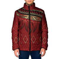 Aotearoa Maori Waikato Tainui Iwi Padded Jacket Korowai Tukutuku Kaokao Motifs LT7 Men Red - Polynesian Pride
