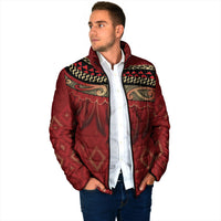 Aotearoa Maori Waikato Tainui Iwi Padded Jacket Korowai Tukutuku Kaokao Motifs LT7 - Polynesian Pride