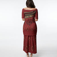 Aotearoa Maori Waikato Tainui Iwi Puletasi Korowai Tukutuku Kaokao Motifs LT7 - Polynesian Pride