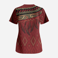 Aotearoa Maori Waikato Tainui Iwi Scrub Top Korowai Tukutuku Kaokao Motifs LT7 - Polynesian Pride