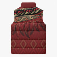 Aotearoa Maori Waikato Tainui Iwi Sleeveless Puffer Jacket Korowai Tukutuku Kaokao Motifs LT7 - Polynesian Pride