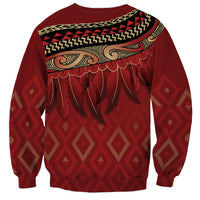 Aotearoa Maori Waikato Tainui Iwi Sweatshirt Korowai Tukutuku Kaokao Motifs LT7 - Polynesian Pride