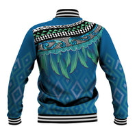 Aotearoa Maori Ngati Kahungunu Iwi Paua Blue Baseball Jacket Korowai Tukutuku Kaokao Motifs LT7 - Polynesian Pride