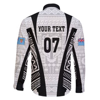 Personalised Fiji Rugby Family Matching Off Shoulder Short Dress and Hawaiian Shirt 2023 World Cup History Makers - White Ver LT7 - Polynesian Pride