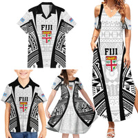 Personalised Fiji Rugby Family Matching Summer Maxi Dress and Hawaiian Shirt 2023 World Cup History Makers - White Ver LT7 - Polynesian Pride