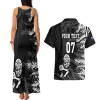 Personalised New Zealand Rugby Couples Matching Tank Maxi Dress and Hawaiian Shirt Silver Fern Basic 2023 World Cup LT7 - Polynesian Pride
