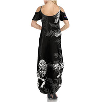 Personalised New Zealand Rugby Family Matching Summer Maxi Dress and Hawaiian Shirt Silver Fern Basic 2023 World Cup LT7 - Polynesian Pride