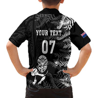 Personalised New Zealand Rugby Family Matching Tank Maxi Dress and Hawaiian Shirt Silver Fern Basic 2023 World Cup LT7 - Polynesian Pride
