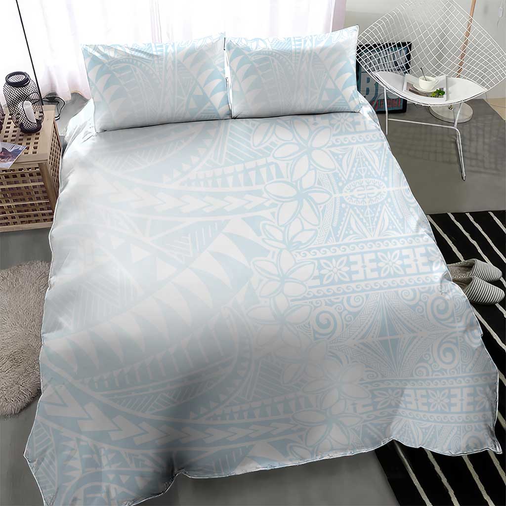 White Sunday Bedding Set Plumeria Tatau Mix Tapa LT7 - Polynesian Pride