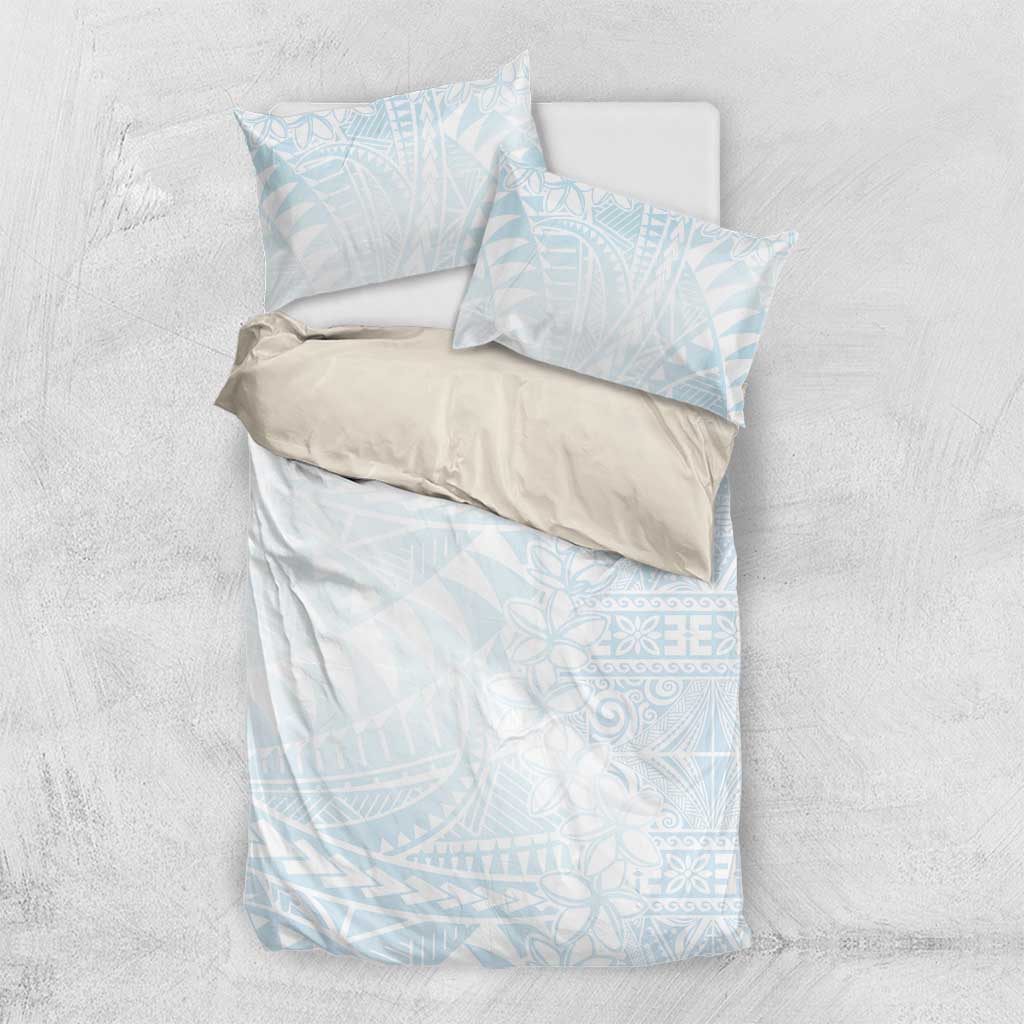 White Sunday Bedding Set Plumeria Tatau Mix Tapa LT7 US Twin 172cm x 218cm White - Polynesian Pride