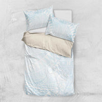 White Sunday Bedding Set Plumeria Tatau Mix Tapa LT7 US Twin 172cm x 218cm White - Polynesian Pride
