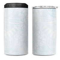 White Sunday 4 in 1 Can Cooler Tumbler Plumeria Tatau Mix Tapa LT7 One Size: 16 oz White - Polynesian Pride