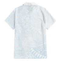White Sunday Family Matching Off Shoulder Short Dress and Hawaiian Shirt Plumeria Tatau Mix Tapa LT7 - Polynesian Pride