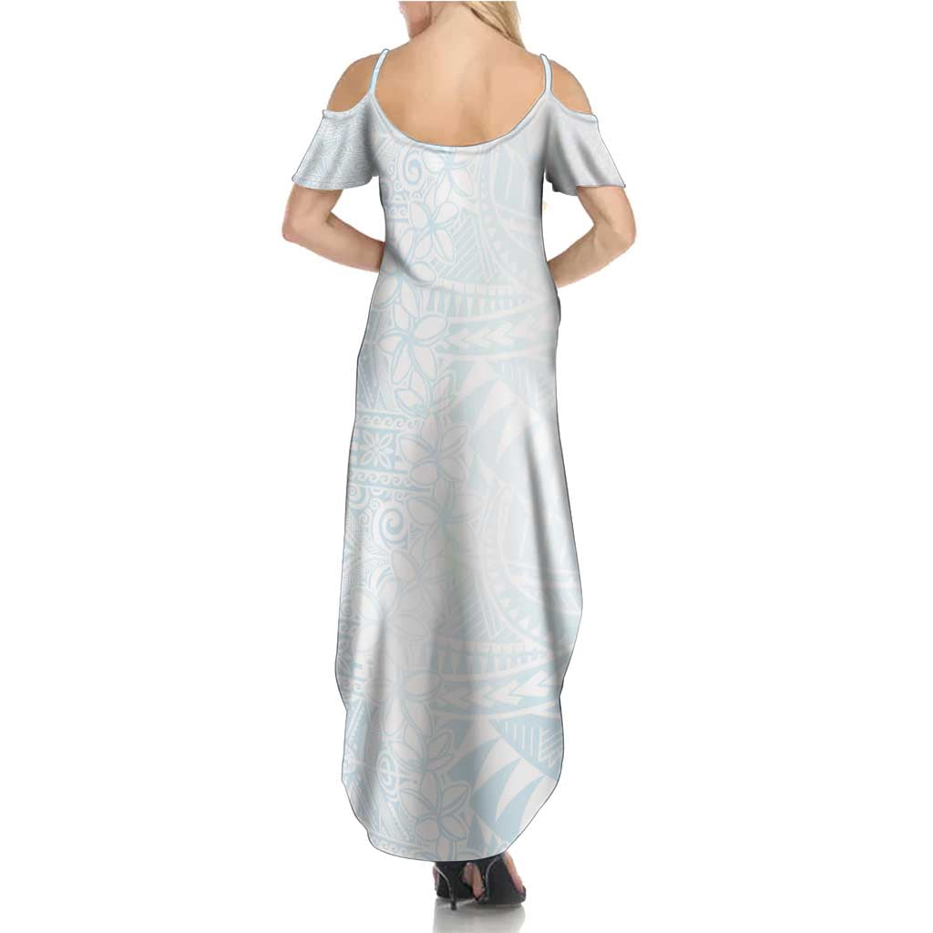 White Sunday Family Matching Summer Maxi Dress and Hawaiian Shirt Plumeria Tatau Mix Tapa LT7 - Polynesian Pride