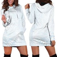 White Sunday Hoodie Dress Plumeria Tatau Mix Tapa LT7 - Polynesian Pride