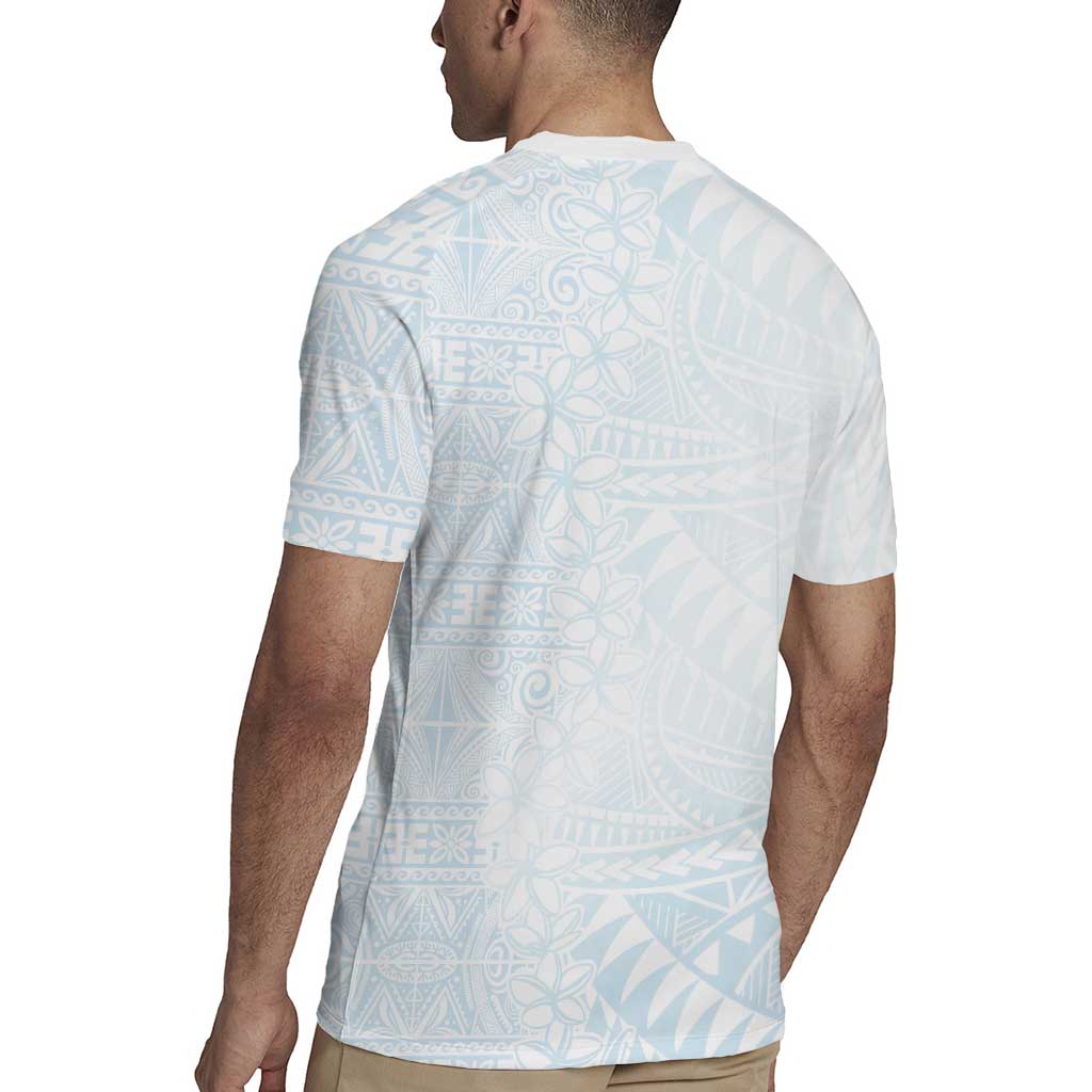 White Sunday Rugby Jersey Plumeria Tatau Mix Tapa