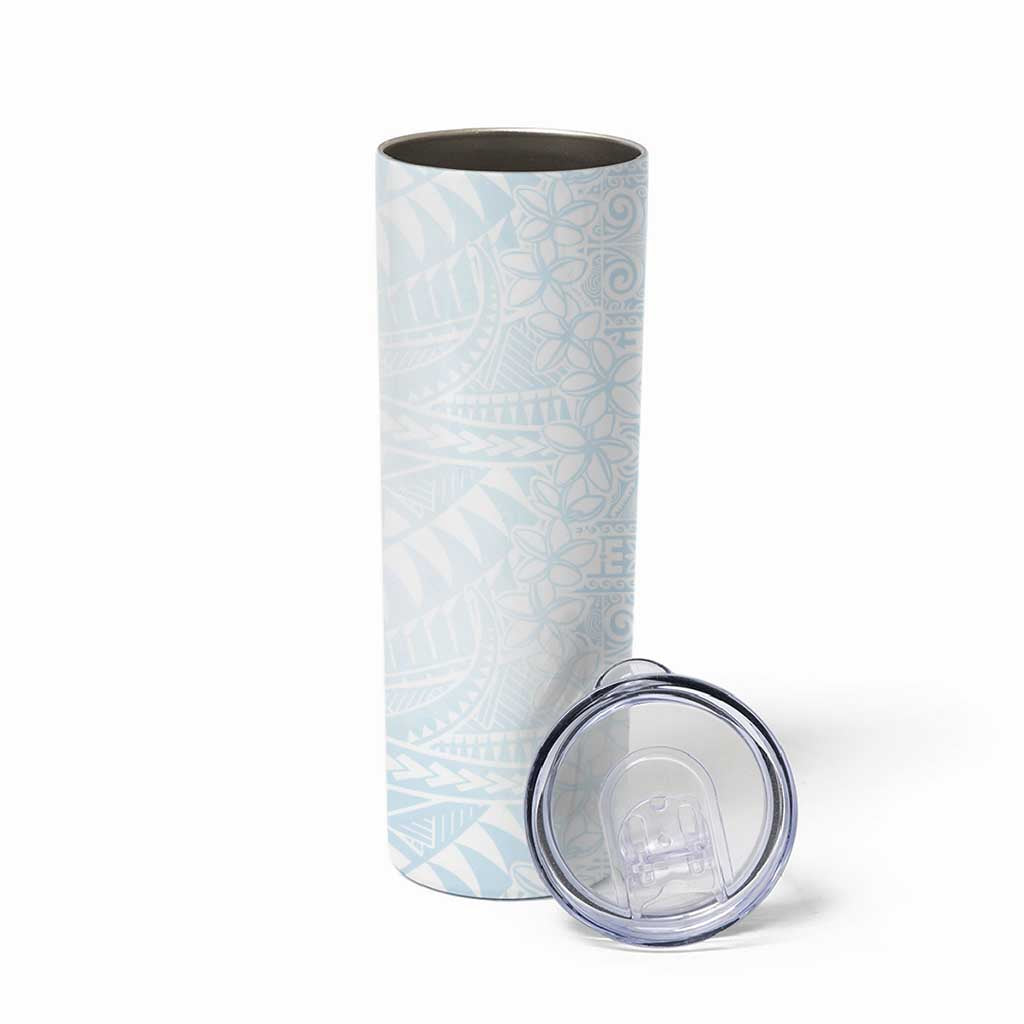 White Sunday Skinny Tumbler Plumeria Tatau Mix Tapa LT7 - Polynesian Pride