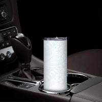 White Sunday Skinny Tumbler Plumeria Tatau Mix Tapa LT7 - Polynesian Pride