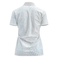 White Sunday Women Polo Shirt Plumeria Tatau Mix Tapa LT7 - Polynesian Pride
