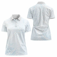 White Sunday Women Polo Shirt Plumeria Tatau Mix Tapa LT7 - Polynesian Pride