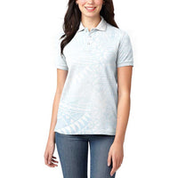 White Sunday Women Polo Shirt Plumeria Tatau Mix Tapa LT7 - Polynesian Pride