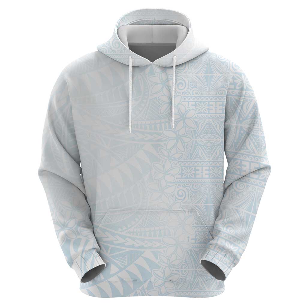 White Sunday Zip Hoodie Plumeria Tatau Mix Tapa