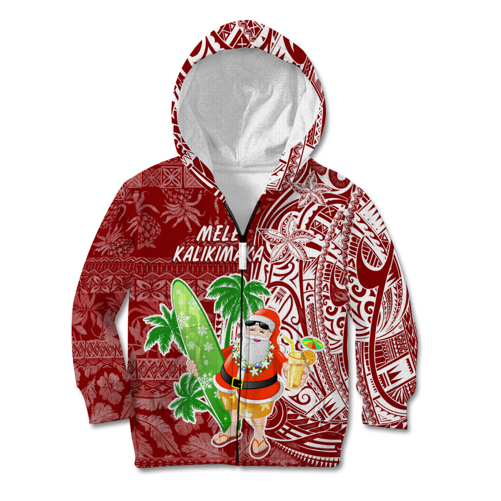 Hawaii Christmas Mele Kalikimaka Kid Hoodie Santa Claus LT7 - Polynesian Pride