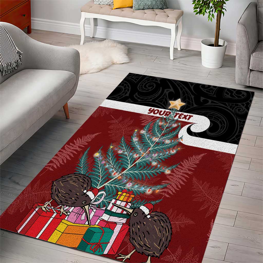 Personalised New Zealand Maori Christmas Area Rug Xmas Fern Mix Kowhawhai LT7 - Polynesian Pride