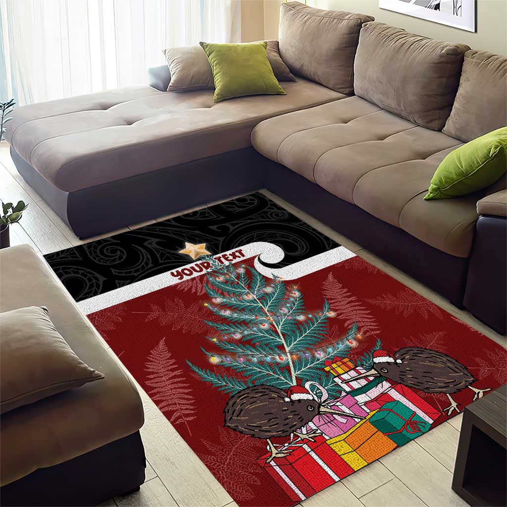 Personalised New Zealand Maori Christmas Area Rug Xmas Fern Mix Kowhawhai LT7 - Polynesian Pride