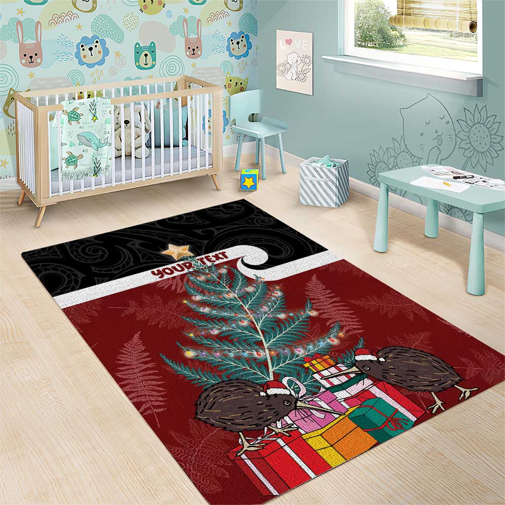 Personalised New Zealand Maori Christmas Area Rug Xmas Fern Mix Kowhawhai LT7 - Polynesian Pride