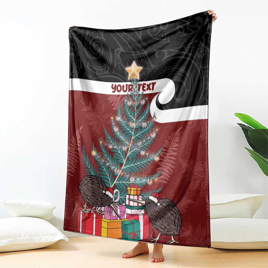 Personalised New Zealand Maori Christmas Blanket Xmas Fern Mix Kowhawhai LT7 - Polynesian Pride