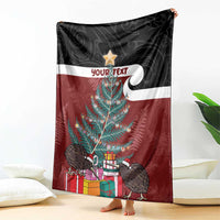 Personalised New Zealand Maori Christmas Blanket Xmas Fern Mix Kowhawhai LT7 - Polynesian Pride