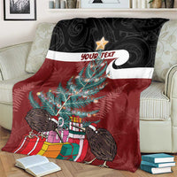 Personalised New Zealand Maori Christmas Blanket Xmas Fern Mix Kowhawhai LT7 - Polynesian Pride