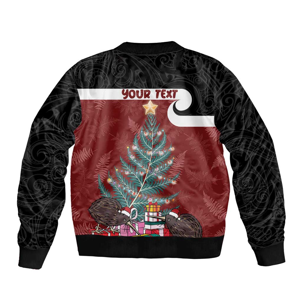 Personalised New Zealand Maori Christmas Bomber Jacket Xmas Fern Mix Kowhawhai LT7 - Polynesian Pride