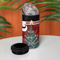 Personalised New Zealand Maori Christmas 4 in 1 Can Cooler Tumbler Xmas Fern Mix Kowhawhai LT7 - Polynesian Pride