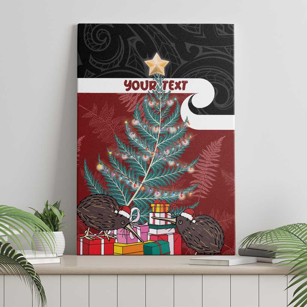 Personalised New Zealand Maori Christmas Canvas Wall Art Xmas Fern Mix Kowhawhai LT7 - Polynesian Pride