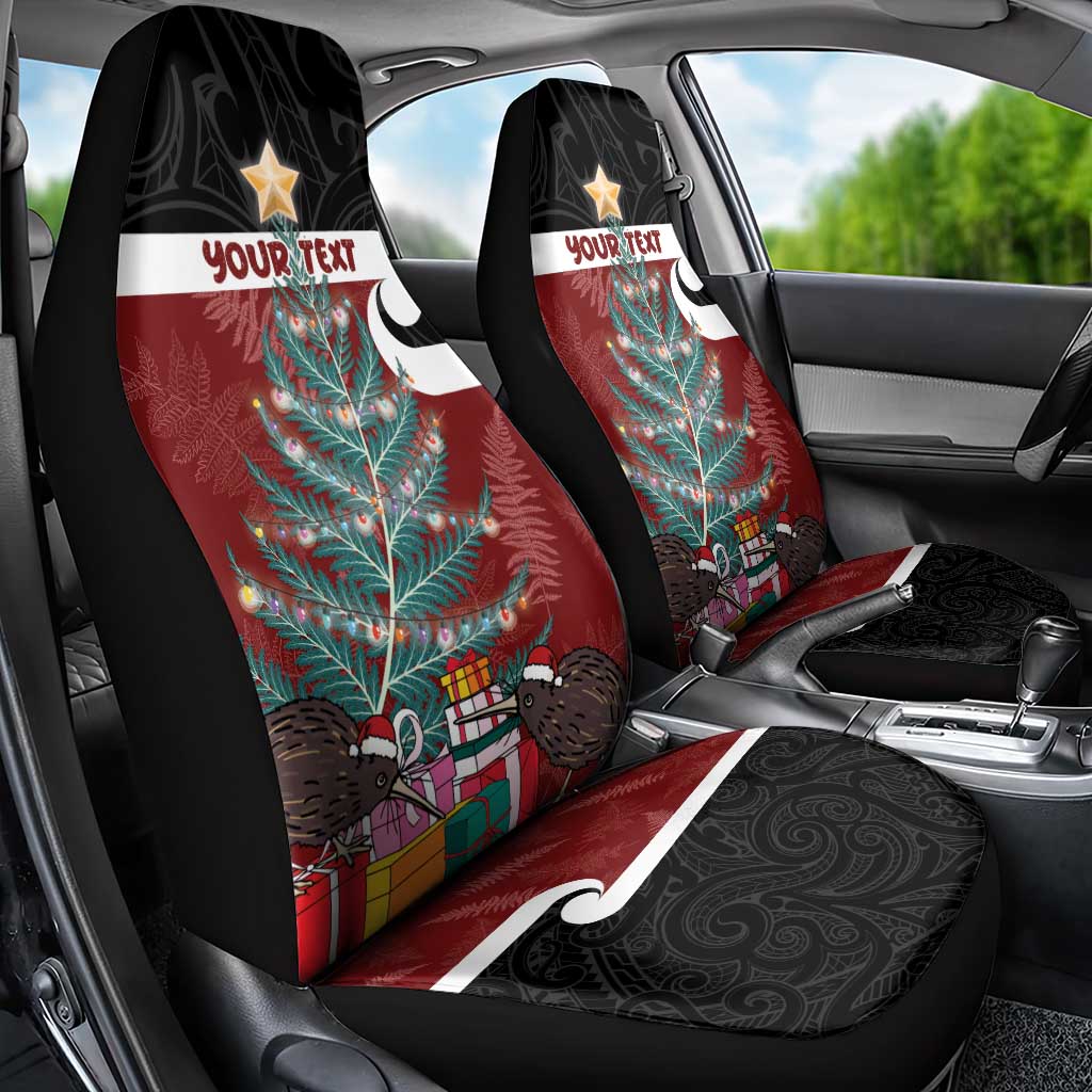 Personalised New Zealand Maori Christmas Car Seat Cover Xmas Fern Mix Kowhawhai LT7 - Polynesian Pride