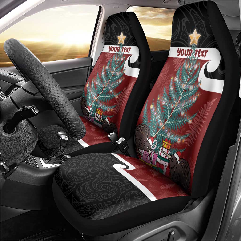 Personalised New Zealand Maori Christmas Car Seat Cover Xmas Fern Mix Kowhawhai LT7 - Polynesian Pride
